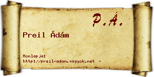 Preil Ádám névjegykártya